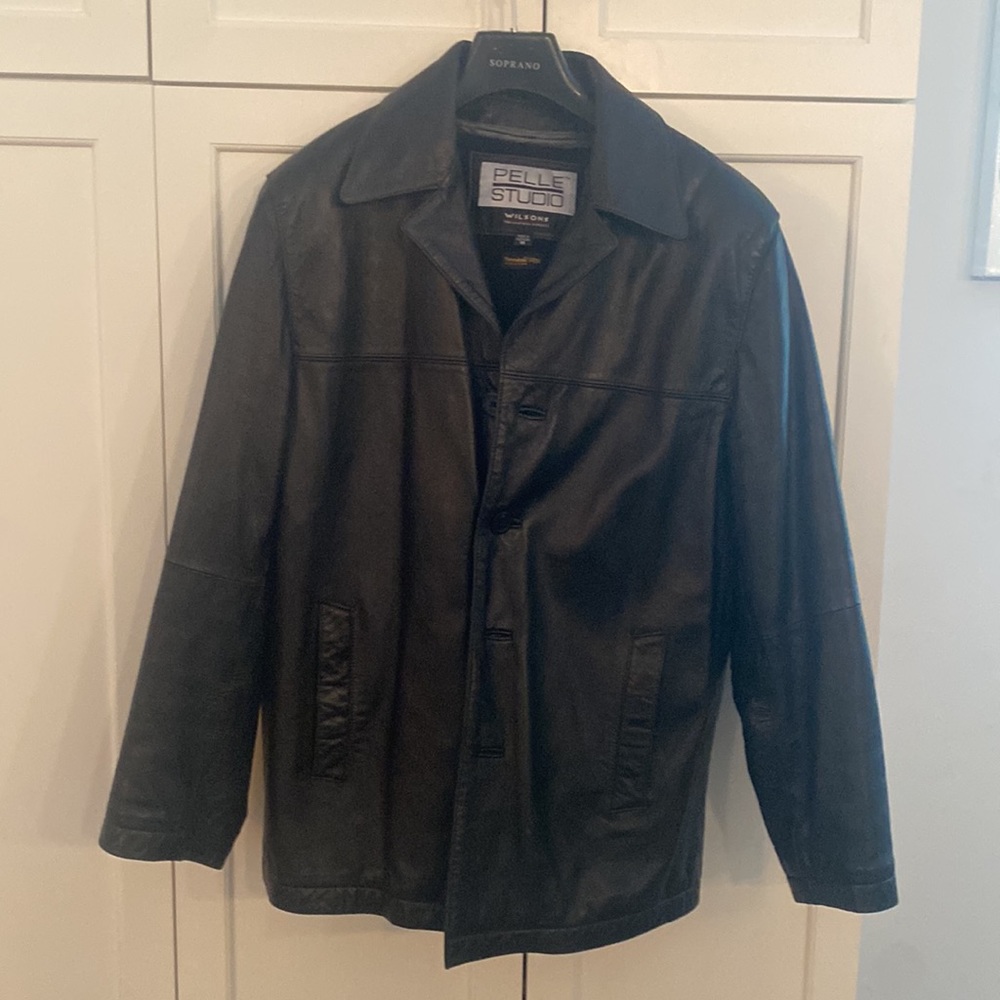 Men’s genuine leather jacket with Thinsulate removable liner